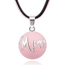 Юдора Ангел звонящий детский колокольчик шар розовый "Мама" Письмо гармония бола шар звенящий бола кулон ожерелье хорошее ювелирное изделие подарок для беременных