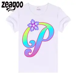 Zeagoo короткие Повседневное одноцветное Plain Crew Neck Slim Fit Мягкий Для женщин рукавами футболка белая LetterP4