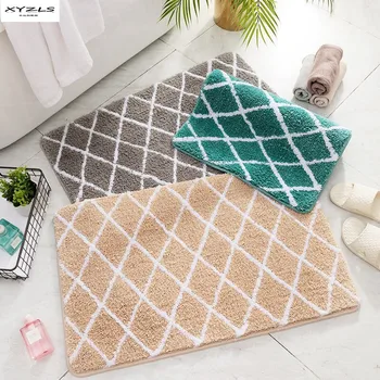 

Non-slip Doormat Modern Geometric Flocking Floor mat Water Absorbent Bathroom Mat Soft Rugs For Kitchen Living Room Carpet