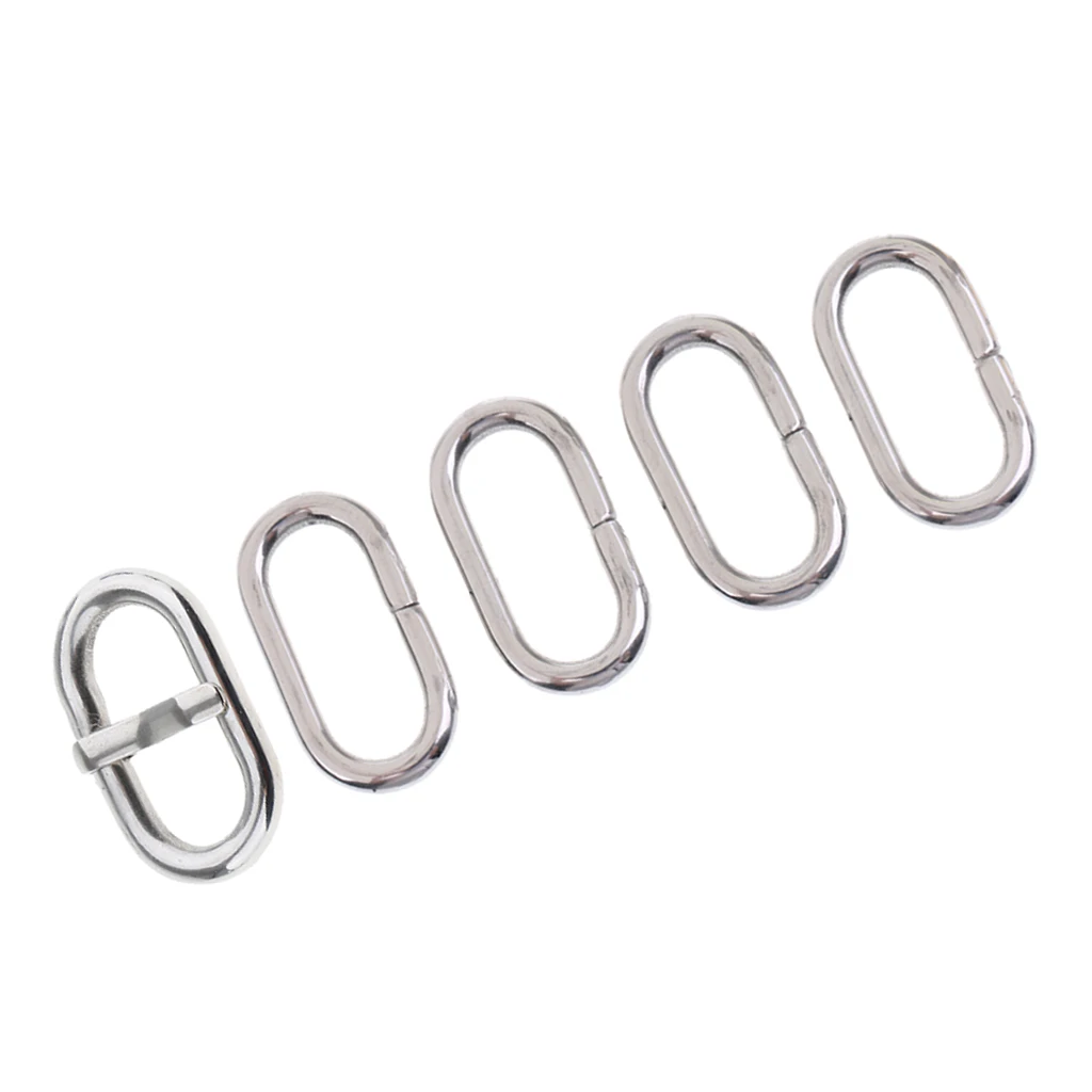 5 Piece Stainless Steel Nylon Watch Band Retainer Loop Ring with Buckle Pin 18mm-24mm Watchmaker Replacement