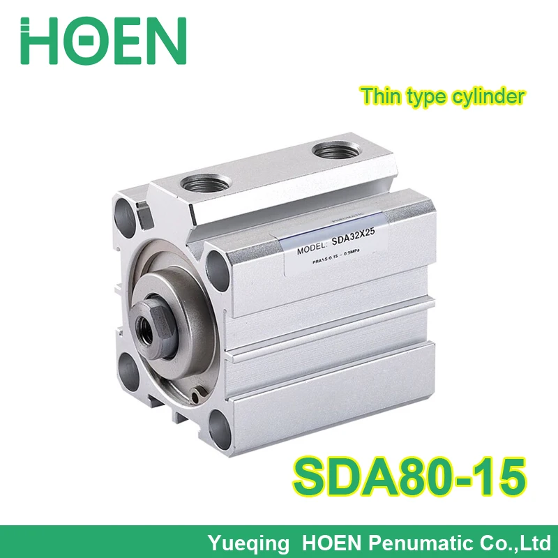 

Airtac Type SDA80-15 Pneumatic Compact Cylinder 80mm Bore 15mm Stroke Double Action SDA series SDA80*15