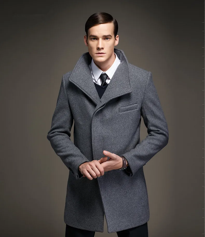 AIMENWANT русская коллекция Мужская шерстяная ветровка M-XXXL размера плюс Европейская однобортная качественная зимняя теплая куртка распродажа мужская куртка