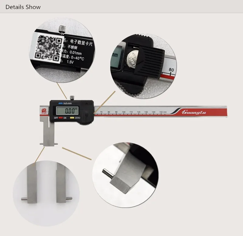 Цифровой суппорт 24-150 мм/0.01 мм круглый точек измерения внутри канавки электронные измерения Инструменты