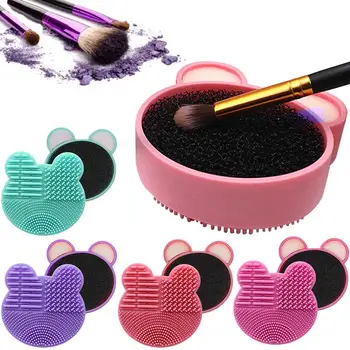 

1PCS Silicone Makeup Brush Cleaner Mat Hand Tool Double Side Cosmetic Makeup Brush Cleaner And Dryer Pad Scrubber Board