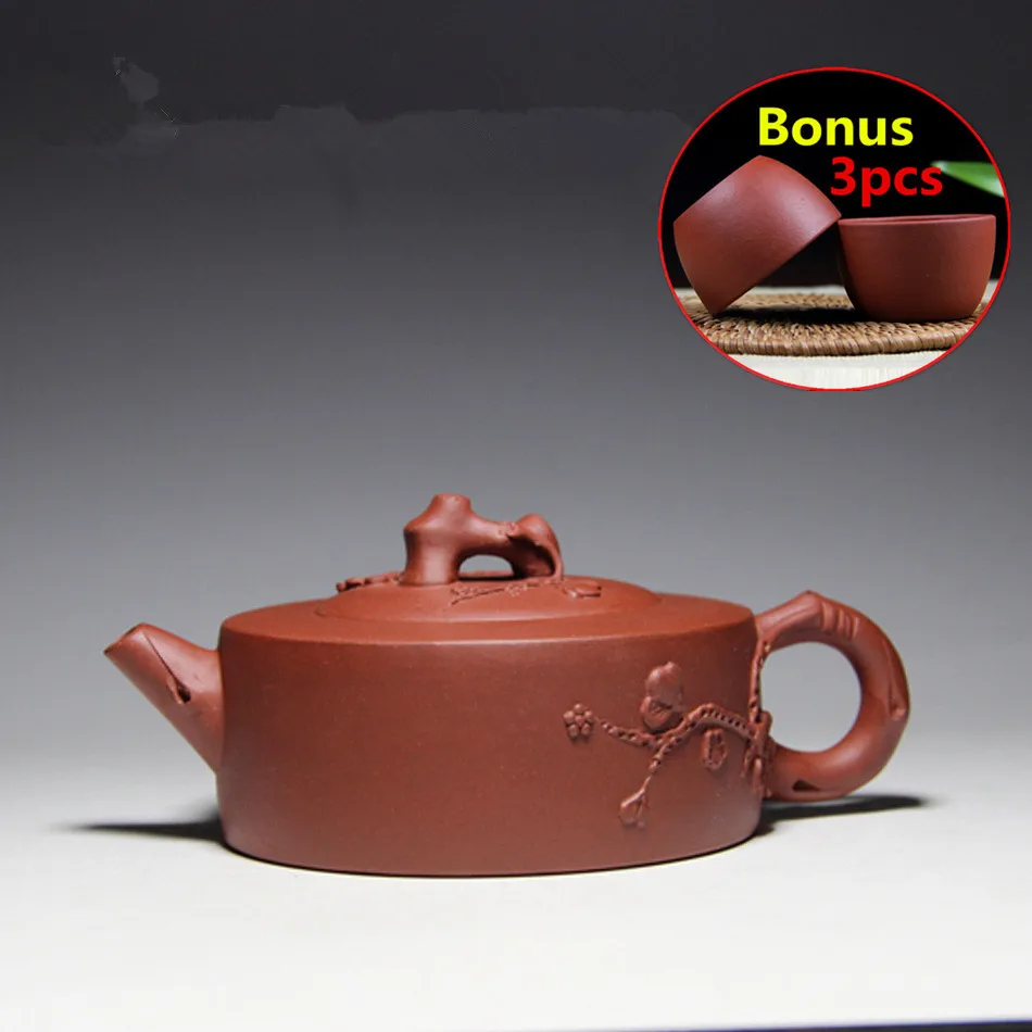 New Arrival Chinese Kung Fu Tea set Yixing Teapots 180ml Bouns 3 Cups