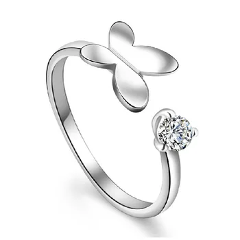 

Bohemian Vintage 925 Sterling Silver Butterfly Rings For Women Gift Adjustable Antique Rings Engagement Wedding Jewelry Anillos