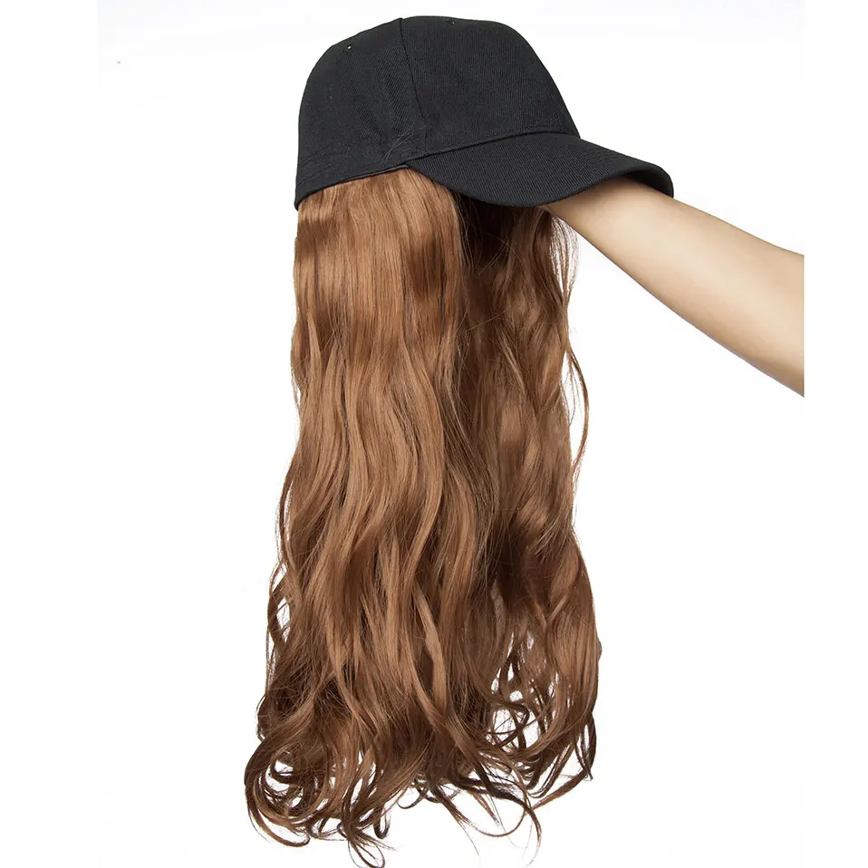 Najtaniej SNOILITE 16 cal faliste przedłużanie włosów z czarna nakrętka długie syntetyczne przedłużanie włosów integracji czapka z włosów dla dziewczyna party