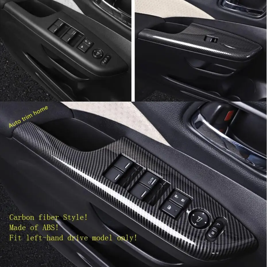 

Lapetus ABS Inner Door Window Lift Switch Button Panel Cover Trim For Honda CRV CR-V 2013 2014 2015 2016 Carbon Fiber Look