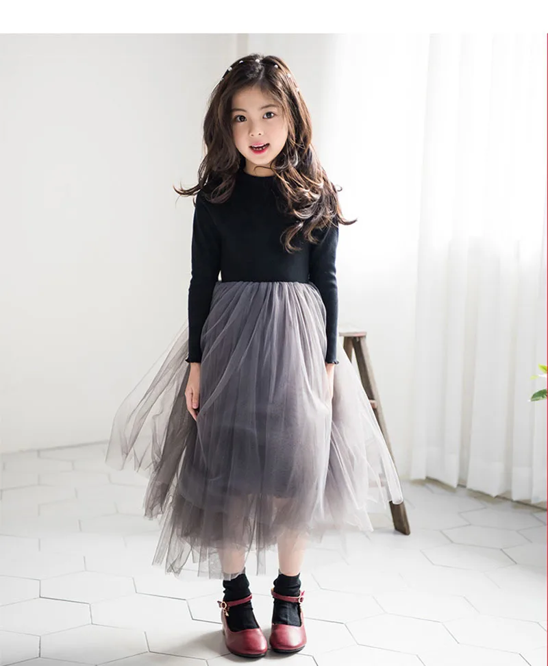 Осенние вечерние платья для маленьких девочек, г., элегантное вечернее платье принцессы с фатиновой юбкой для дня рождения, одежда для подростков от 4 до 14 лет