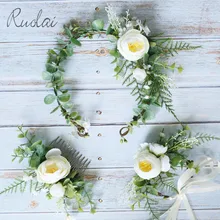 Зеленое растение, свадебная повязка на голову, расческа для волос в богемном стиле, свадебные аксессуары для женщин, свадебный головной убор HD30