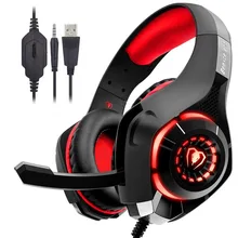 Beexcellent Stereo Gaming Headset Casque Deep Bass Stereo Game Headphone with Mic LED Light for PS4 Phone Laptop PC Gamer