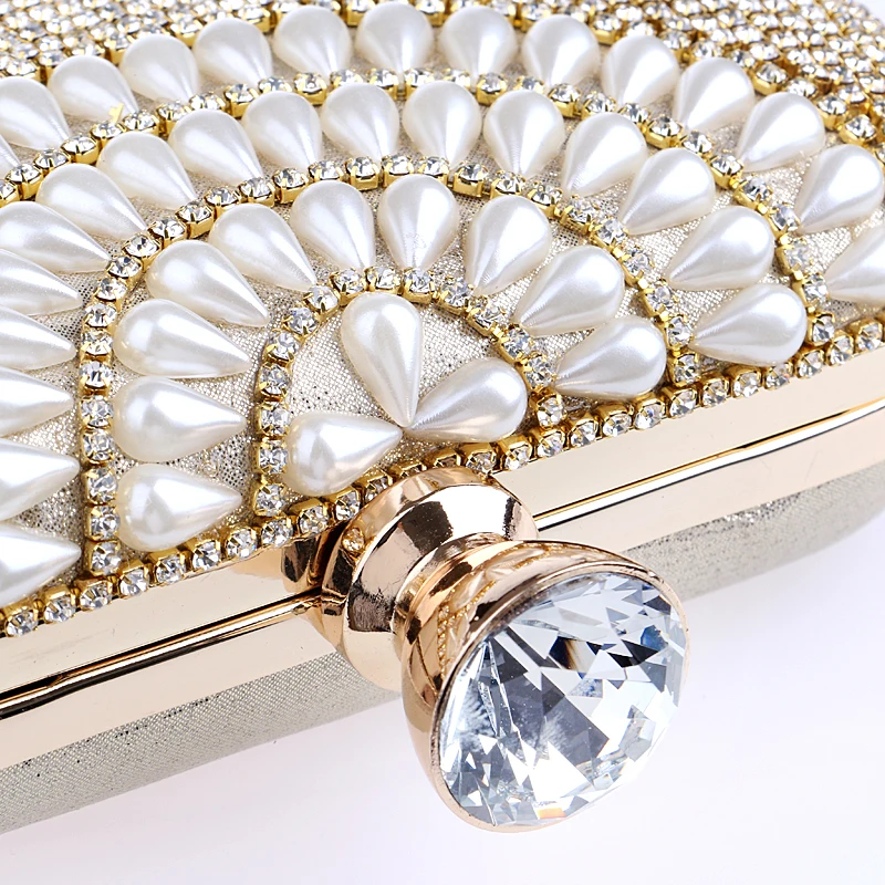 GLOIG Tassel Rhinestones Clutch Beading Lady Evening Bags Diamonds Small Purse Chain Shoulder Handbags Wedding Party Evening Bag
