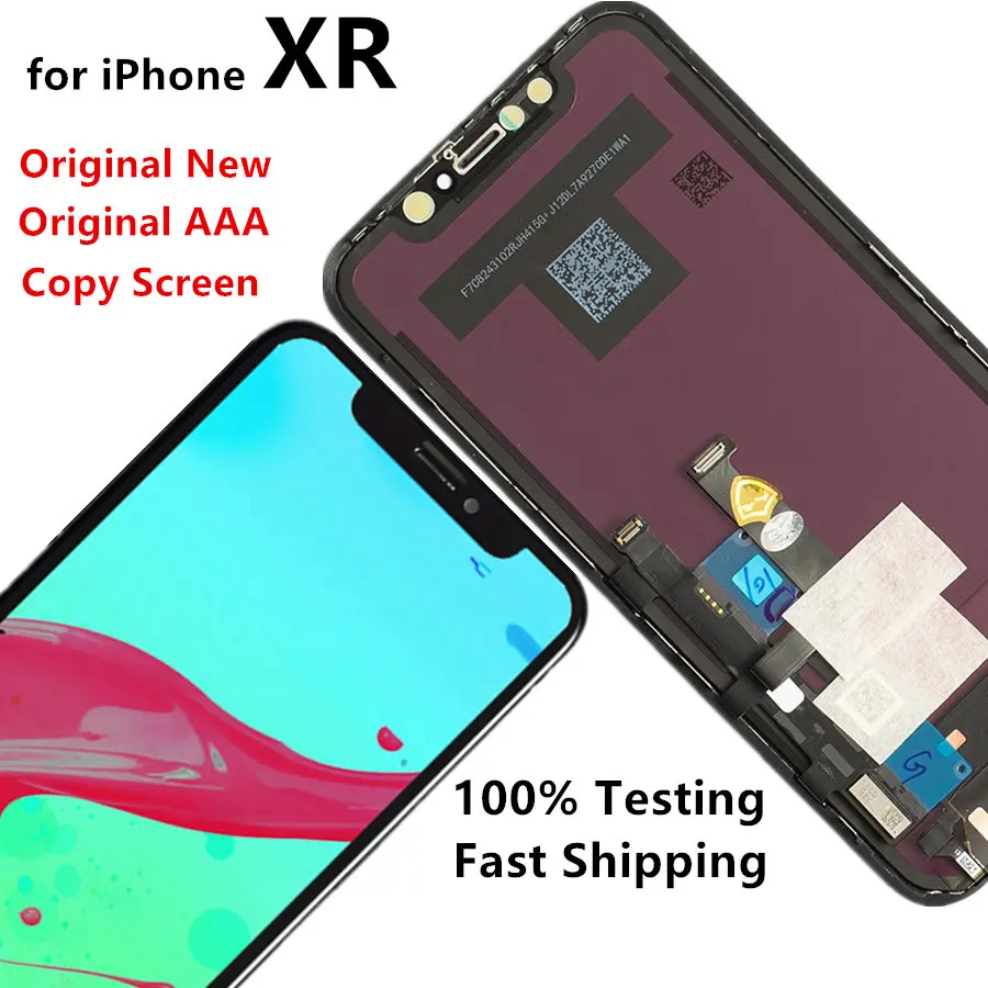 

6.1inch Original New for iPhone XR LCD Display Digitizer Screen Assembly with Frame, Black - 1792x828