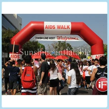 45 Открытый красный красивый гигантские надувные арки с двумя сторонами спортивные баннеры