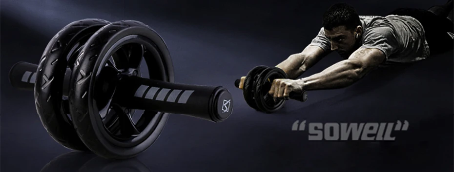 Great-Quality Abs Roller Fitness Equipment 15cm Mute Non-slip Double-Wheel Abdominal Wheel Exercise Ab Work Out Gym Muscle_voghion.com
