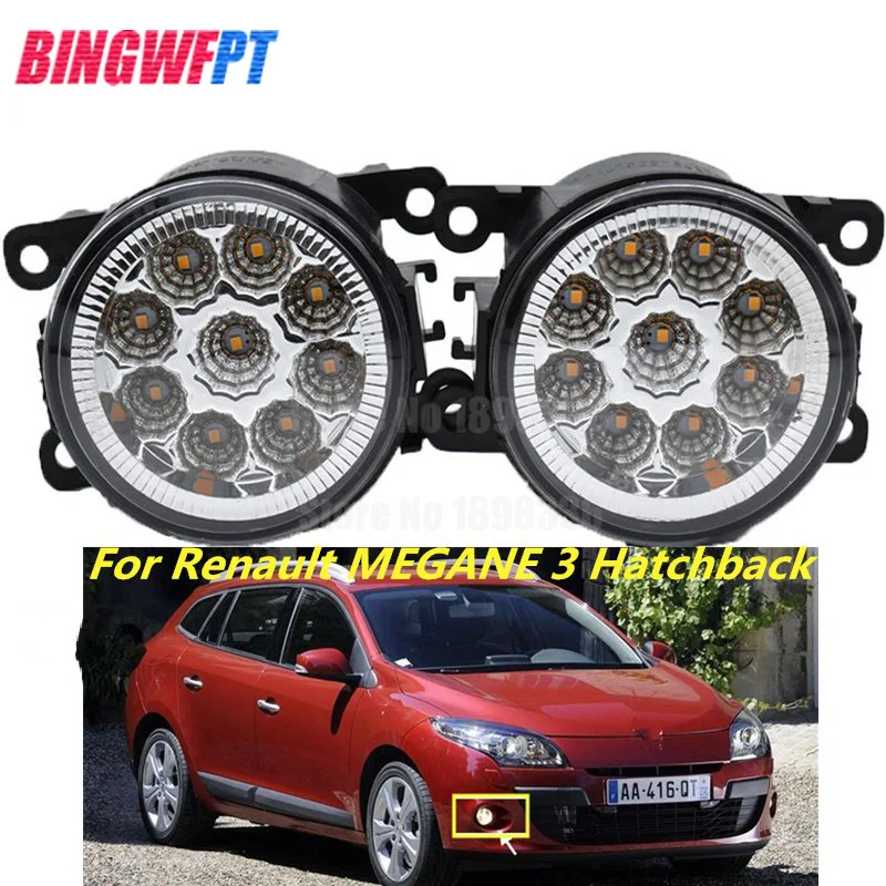 

1Pair High Quality Supre bright White fog light LED Fog Lamp For Renault MEGANE 3 Hatchback Estate Grandtour Coupe Saloon 2