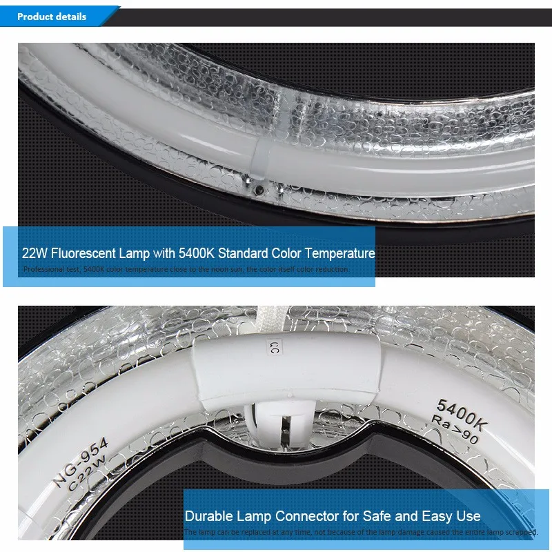 22 W 5600 K Дневной свет флуоресцентная кольцевая лампа свет для небольших объектов съемки портрет фото освещение камера фото студия кольцо свет