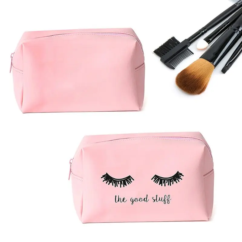 Модная женская сумка для макияжа с милыми ресницами для девочек, косметичка для хранения, органайзер, дорожный набор, студенческий школьный пенал, чехол-ручка, сумка