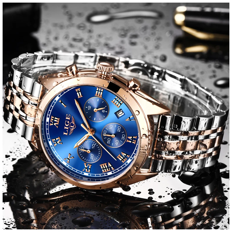 2018 LIGE Watch Men Chronograph Fashion Quartz Clock Mens Watches Top Brand Luxury Business Waterproof Watch Relogio Masculino