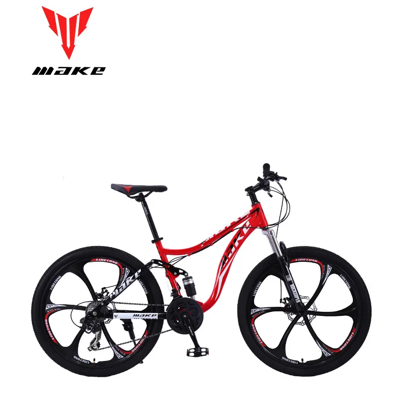 MAKE Сделать горный велосипед стальная рама полностью подвесная 24 скорости Shimano 26