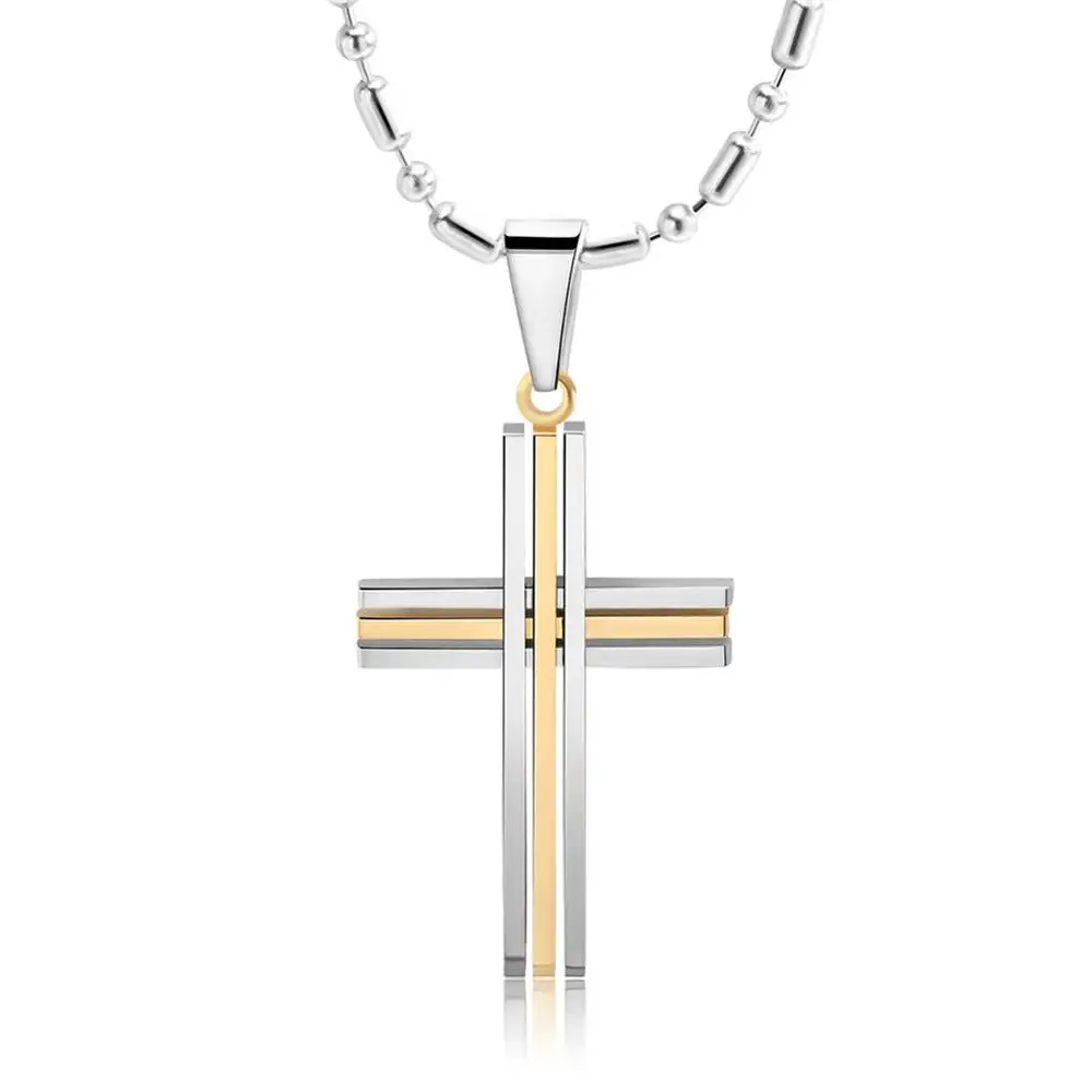 Effie queen унисекс из нержавеющей стали крест ожерелье модное ожерелье для мужчин женщин черный/серебристый/золотой цвет на выбор IN03 - Окраска металла: IN06-G