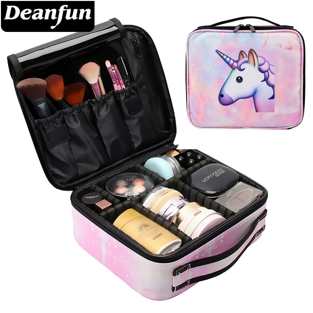 

Deanfun Unicorn Makeup Case Multifunction Cosmetic Bag Pink Train Cases with Adjustable Dividers Waterproof Organizer 16003