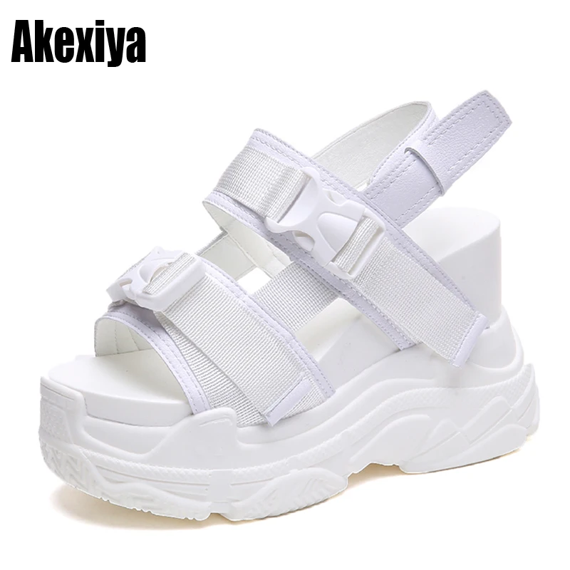 

2019 the new Women Sandals Summer fashion Platform Wedges Women Shoes Sandalia Mujer Casual White black d914