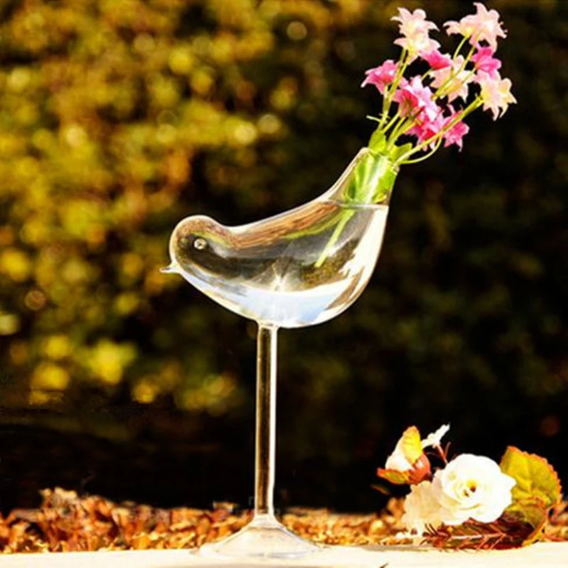 Creative tall bird vase glass vase Home Decoration hotel decor flower containers wedding decoration gift Couple gifts