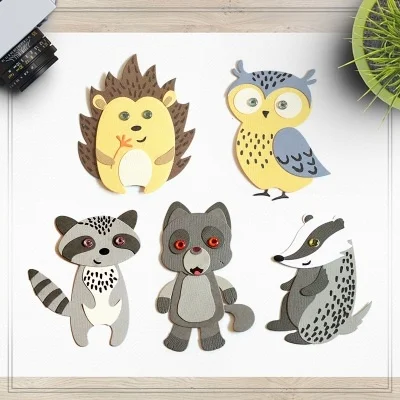

Animal Bear Hedgehog Cat Metal Cutting Dies Stencils for DIY Crafts Scrapbooking Card Making Embossing Decoration Die Cut