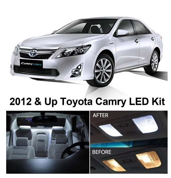 Us 22 66 44 Off Free Shipping 10pcs Lot Car Styling Xenon White Package Kit Led Interior Lights For Toyota Camry No Sunroof 2012 Up In Signal Lamp