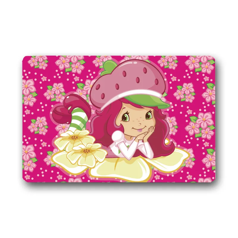 

Lovely Strawberry Shortcake Girl Doormat Custom Floor Mat Rug Indoor Outdoor Bathroom Mats Soft Anti-Slip Carpet