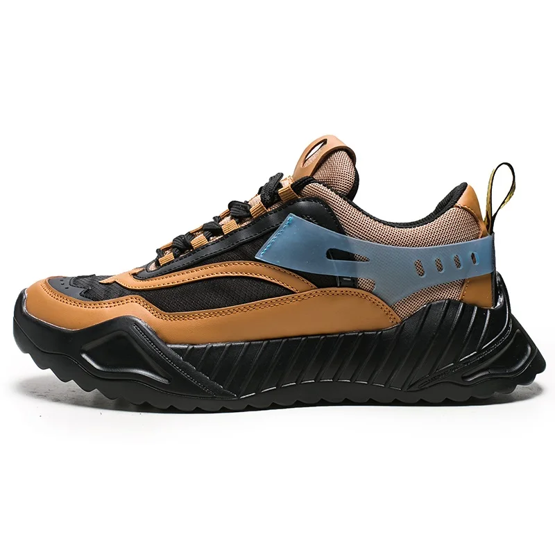 Синяя мужская обувь для бега, светильник, кроссовки, мягкая дышащая сетка, спортивные кроссовки, мужская спортивная обувь для бега, zapatillas hombre - Цвет: Brown