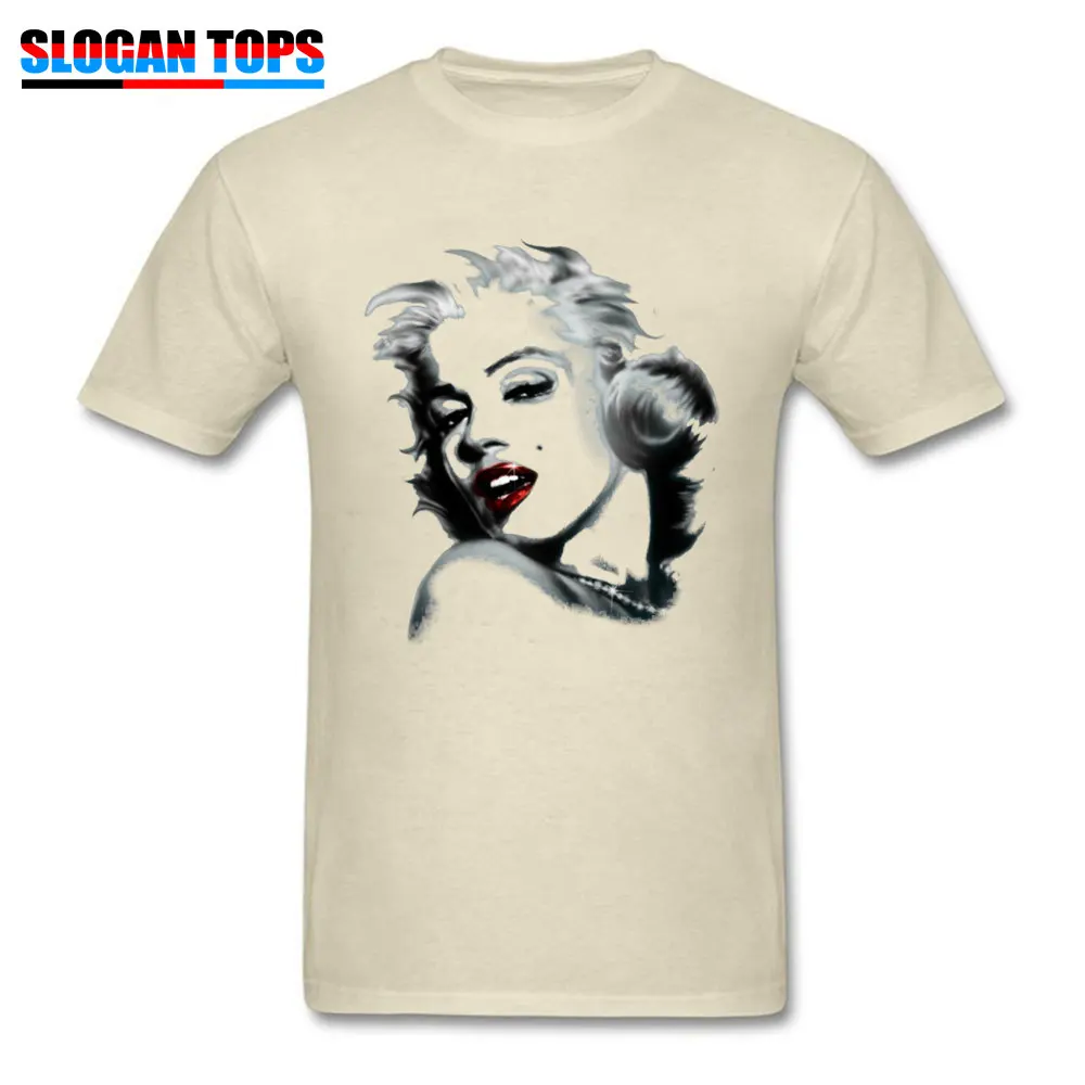 Men Tshirts Marilyn Monroe 12659 Europe Tops Tees 100% Cotton Round Collar Short Sleeve Group T Shirt Lovers Day Marilyn Monroe 12659 beige