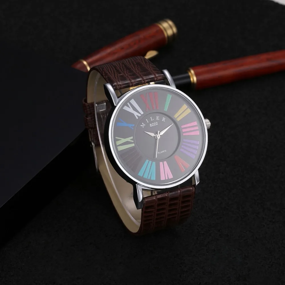 MILER многоцветные римские цифры часы женские часы кожаные модные женские часы reloj mujer