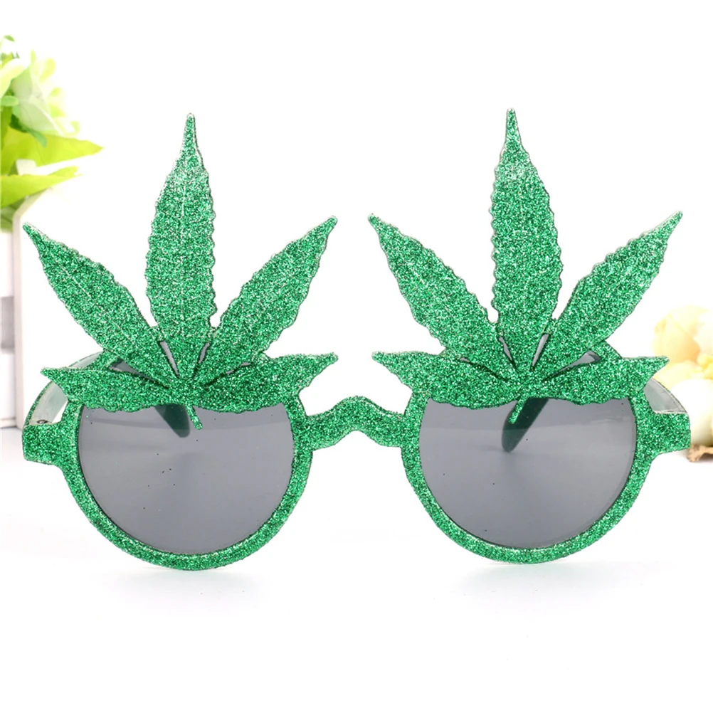 Праздничные вечерние очки для мероприятий украшение зеленые блестящие кленовые листья очки маска для костюма реквизит