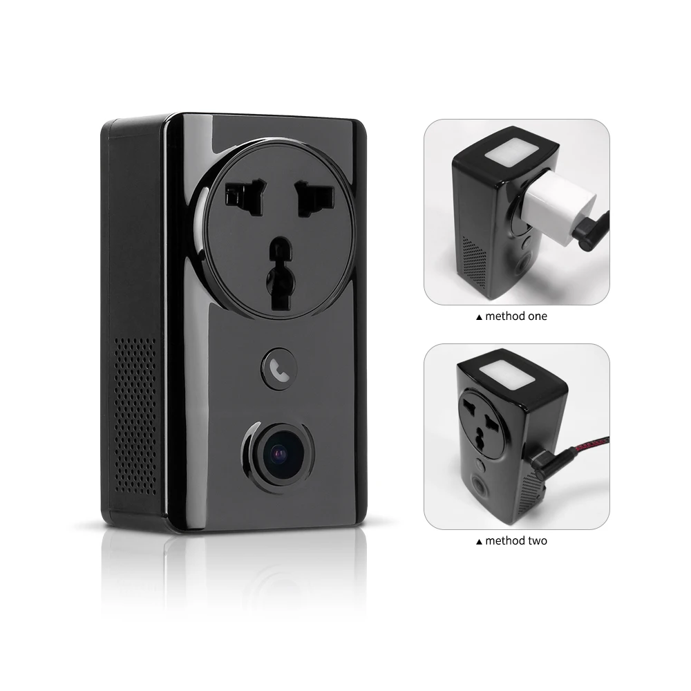

Socket IP Camera EC59 Wireless Wifi 180 Panoramic Camera Fisheye Home Security Camera Phone Charging Remote Monitor Night Vision