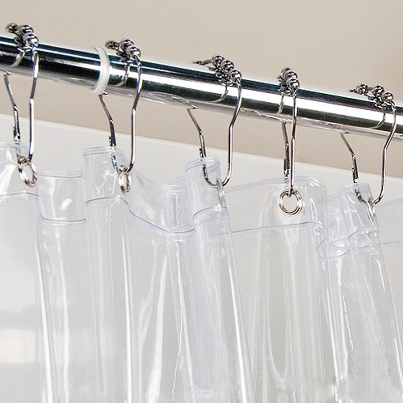 

10 Pcs/pack Rollerball Shower Curtain Rings Hooks Polished Stainless Steel Buckle Pactical Home Bathroom Accessories