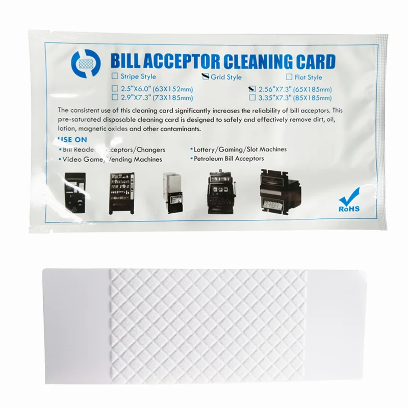 

Single Note Banknote Verifier Cleaning Card Bill Acceptor/Validator presaturated cleaning card,10pcs/bag