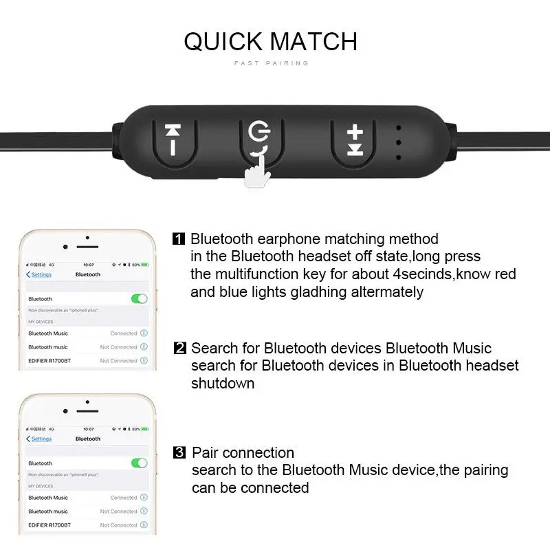 Yodeli XT11 Bluetooth наушники стерео спортивные магнитные беспроводные с микрофоном для