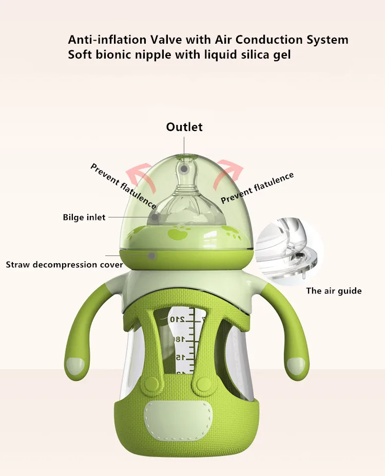 YOOAP 240 мл стеклянная силиконовая полностью автоматическая детская бутылочка для кормления и ухода за ребенком бутылочка для кормления новорожденных
