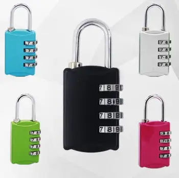 

Security Code Luggage Padlock Locks 4 Digits Combination Steel Keyed Padlocks Approved Travel Lock for Suitcases Baggage 5color
