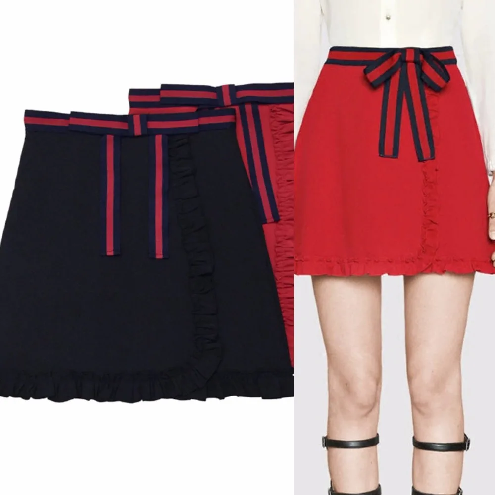 Luxury Brand 2017 Summer Skirt Women Clothes Fashion High Waist Lace Up