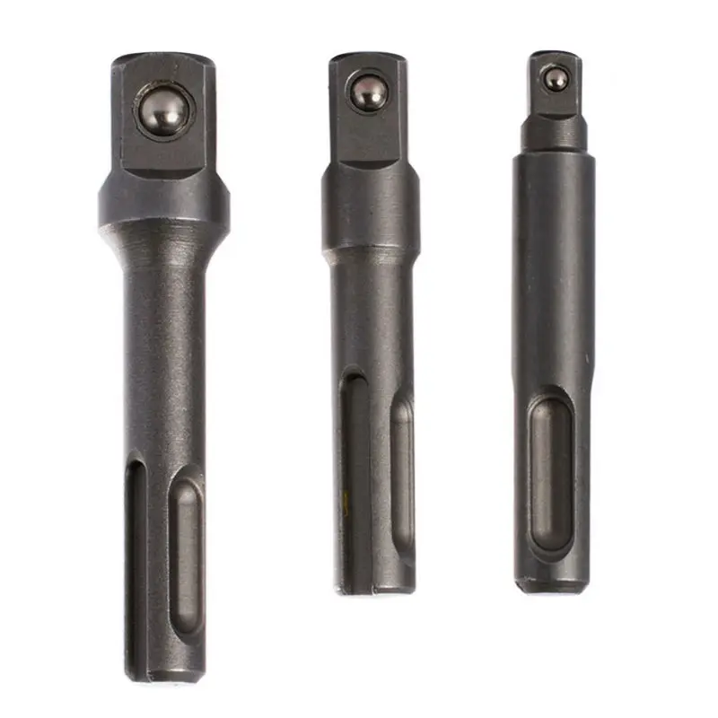 3pcs x 1/2'' 3/8'' 1/4'' Socket Nut Driver Adapter Drill Bit For Sds Plus Hammer Accessories