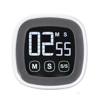 

2pcs Digital Electronic Touch Screen Mute Time Manager Timer Work Kitchen Cooking Down Timer Stopwatch Wake Up Wall Alarm Clock