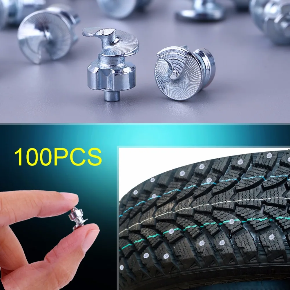 100pcs Wheel Tyre Stud Screws With Sleeve Winter Snow Tire Spikes With