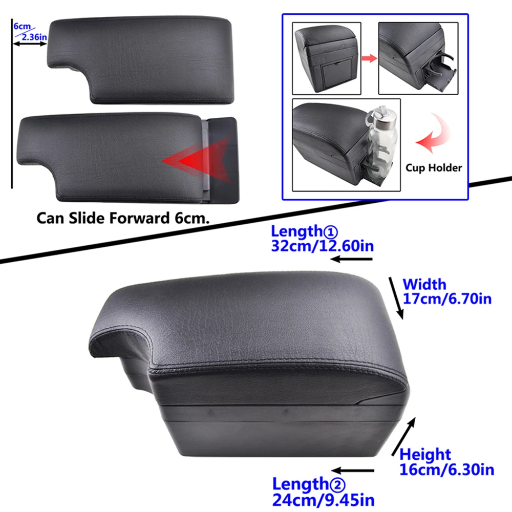 OPEL VAUXHALL CORSA D 06-14 ARMREST BLACK NEW ECO LEATHER ;;;