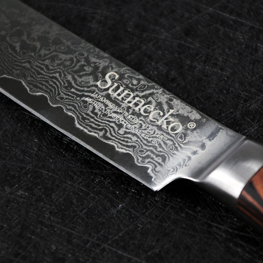 SUNNECKO 8 &quotНож для нарезки Дамаск японский VG10 Core стальные лезвия кухонные ножи Pakka с