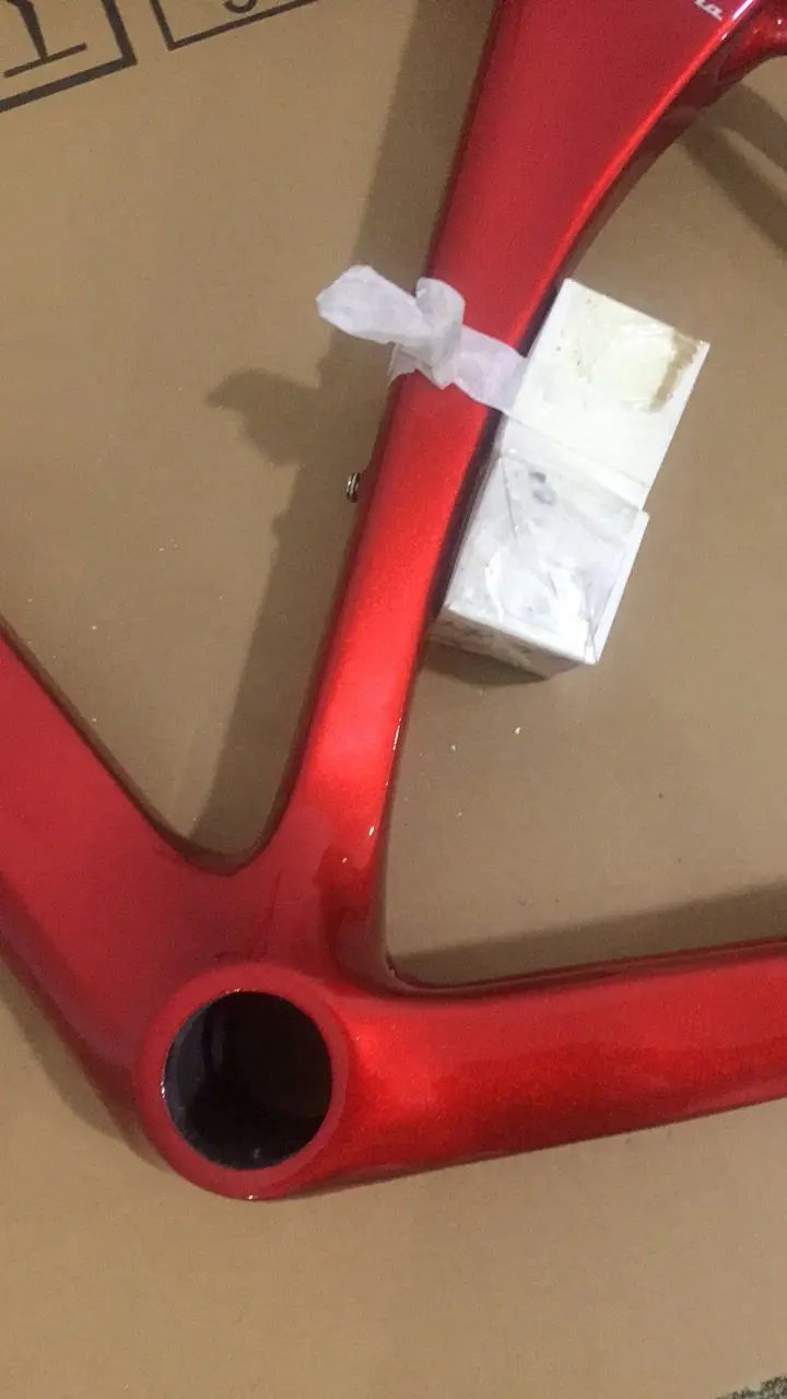 

2019 newest bicycle carbon frame v breaks UD glossy red color woman style full carbon frameset and frok seatpost free shipping