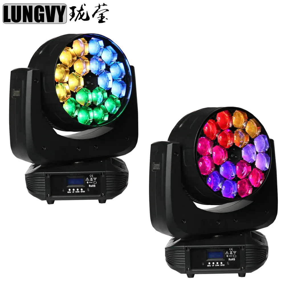 

Free Shipping 2pcs/lot 18x15w RGBW 4IN1 ZOOM LED Moving Head Big Bee Eyes Professional Dj Equipment
