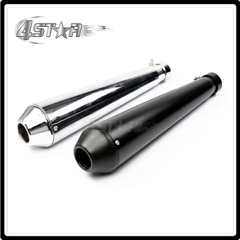 

440MM*96MM Universal Black & Silver 38MM 40MM 42MM 45MM Exhaust Muffler Retro Vintage Pipe For Harley Dirt Bike Motorcycle